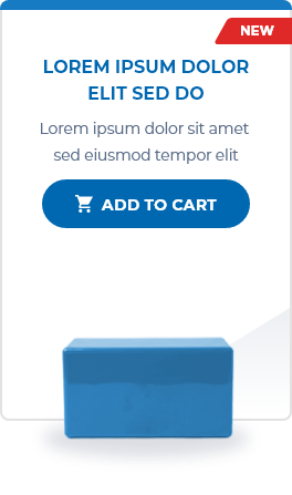 Generic product card component in a blue brand theme